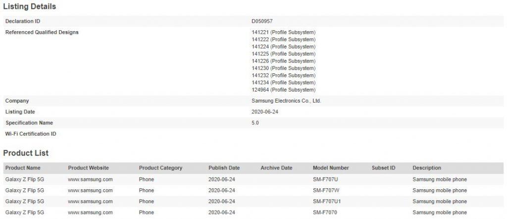 Samsung Galaxy Z Flip 5G сертифікований