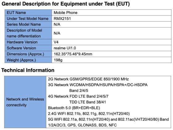 FCC розкриває новий телефон Realme з номером моделі RMX2151