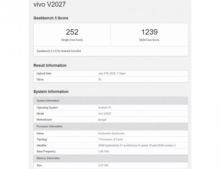 Новий Vivo Y20 отримав сертифікацію