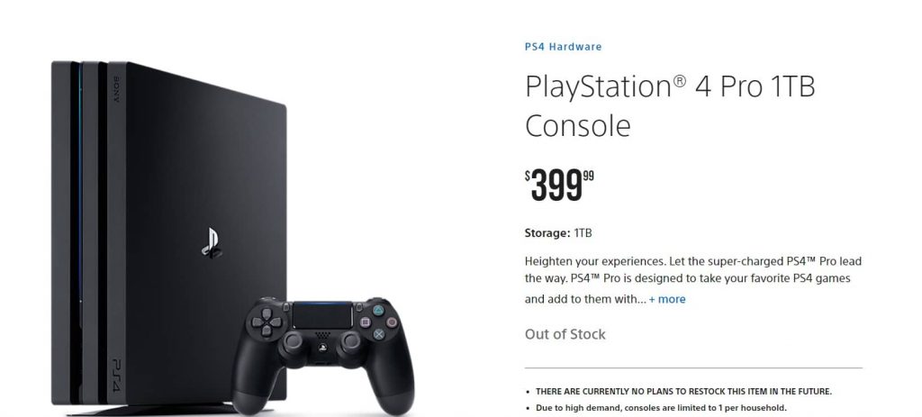 Sony планує завершити продажі PlayStation 4 Pro