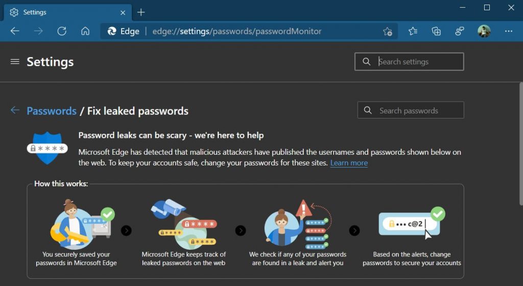 Браузер Microsoft Edge буде попереджувати про "вкрадені" паролі
