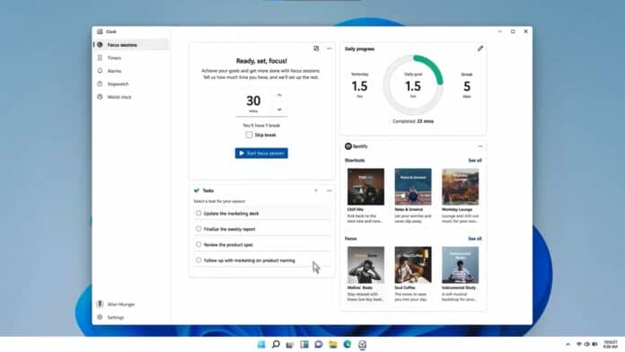 Windows 11 получает интеграцию Spotify с функцией фокусировки сеансов