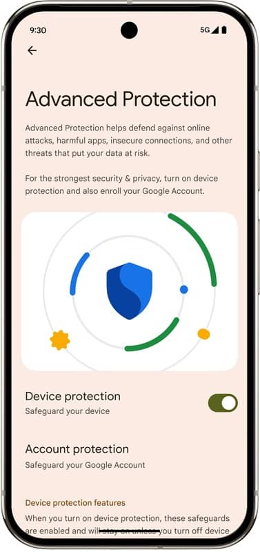 1. advanced protection settings